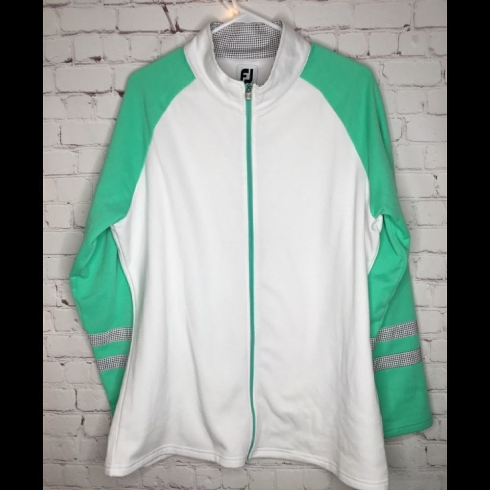 Fj Footjoy Women's Full Zip Golf Jacket Fleece Lined Activewear Size XL